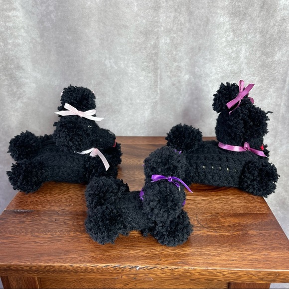 3 Crochet Black Poodle Soap Holders Handmade - Picture 2 of 8
